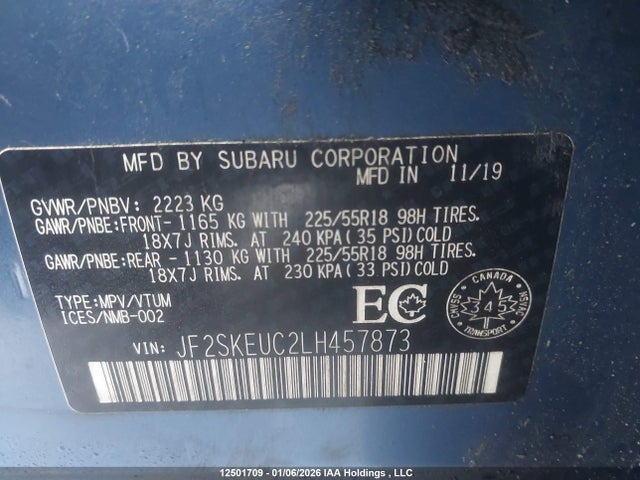 JF2SKEUC2LH457873 Subaru Forester Limited