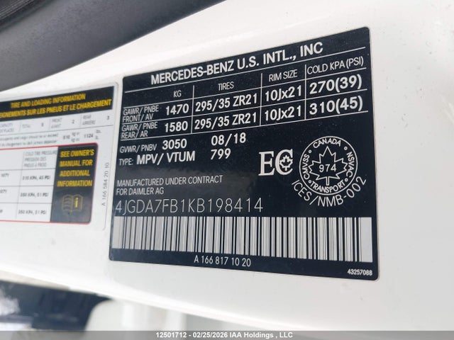 4JGDA7FB1KB198414 Mercedes-Benz Amg Gle 63 S 4matic