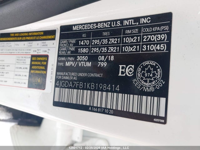 4JGDA7FB1KB198414 Mercedes-Benz Amg Gle 63 S 4matic