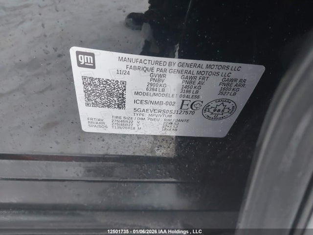 Aukcja sprzedaży 2025 Buick Enclave Avenir Awd, vin: 5GAEVCRS0SJ127570, numer aukcji: 12501735