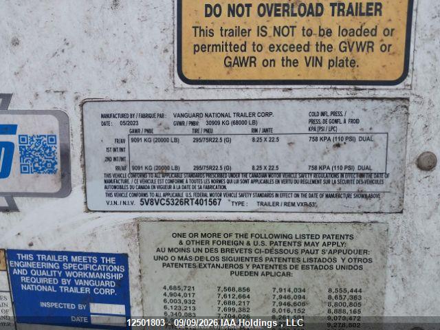 2024 Vanguard National Trailer მანქანა იყიდება აუქციონზე, vin: 5V8VC5326RT401567, აუქციონის ნომერი: 12501803