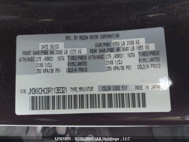 JM3KKDHC8R1136321 Mazda Cx-90 Premium