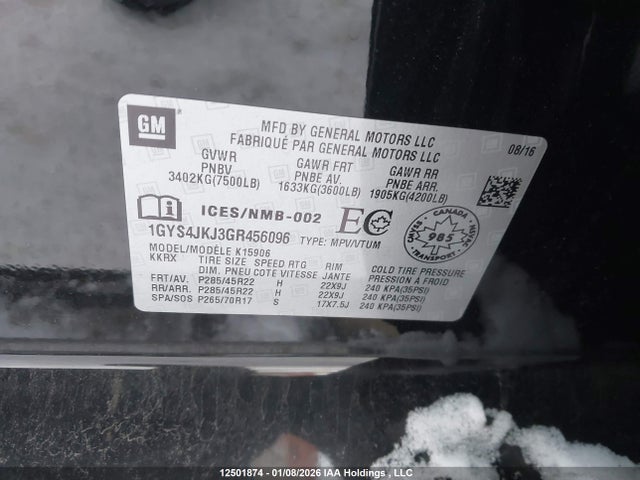 1GYS4JKJ3GR456096 Cadillac ESCALADE ESV