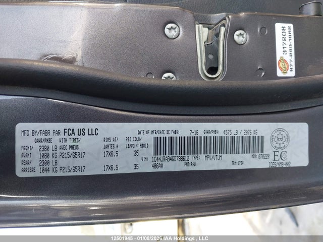 Продажа на аукционе авто 2016 Jeep Patriot, vin: 1C4NJRAB4GD798612, номер лота: 12501945