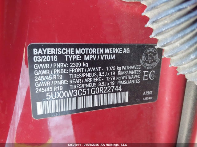 5UXXW3C51G0R22744 BMW X4 Xdrive28i