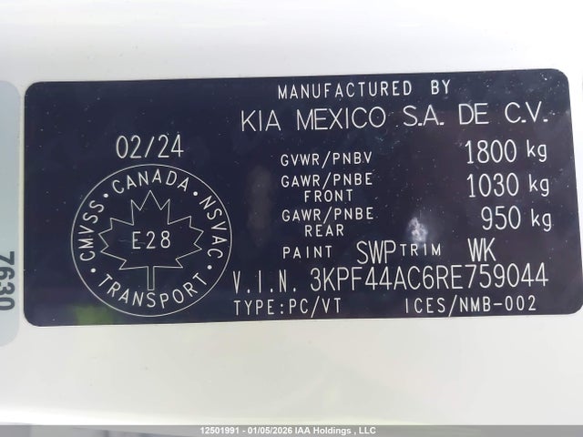 3KPF44AC6RE759044 KIA Forte Gt Limited