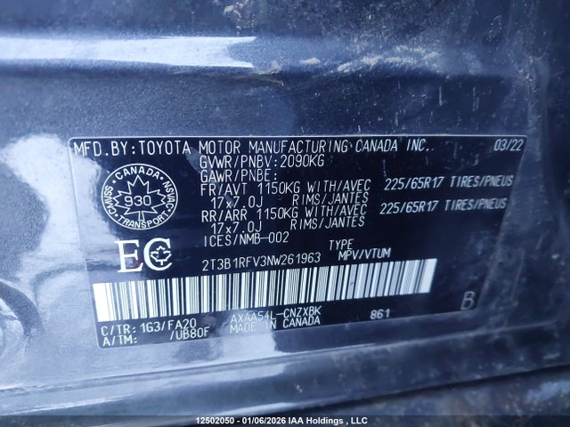Toyota RAV4 LE 2022 2T3B1RFV3NW261963 Image 9