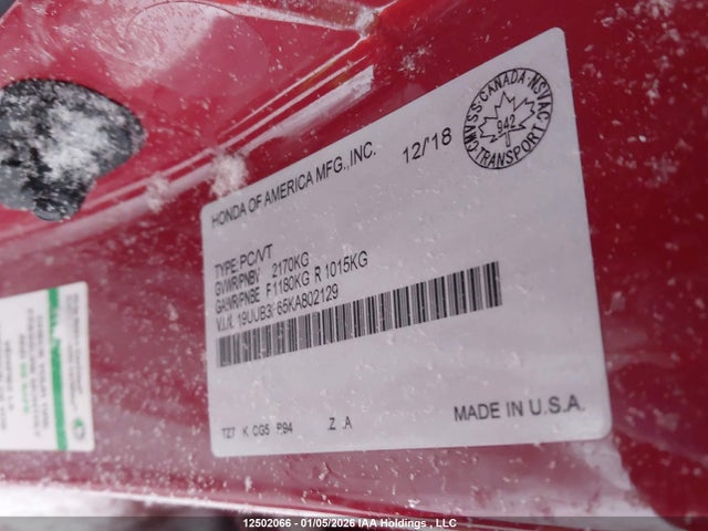 Aukcja sprzedaży 2019 Acura Tlx Technology/a-spec, vin: 19UUB3F65KA802129, numer aukcji: 12502066