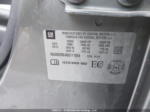 Продажа на аукционе авто 2016 Cadillac Ats Turbo, vin: 1G6AG5RX4G0111564, номер лота: 12502131