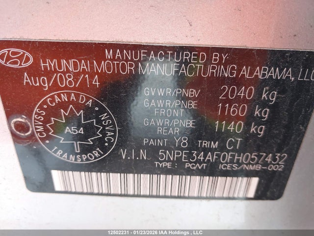5NPE34AF0FH057432 Hyundai Sonata Sport Tech