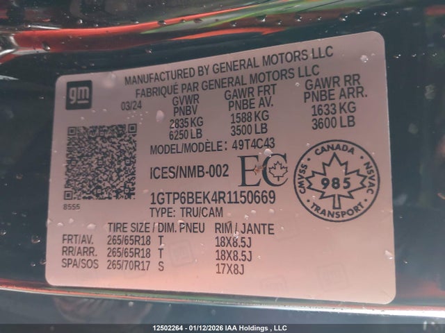 1GTP6BEK4R1150669 GMC Canyon Elevation