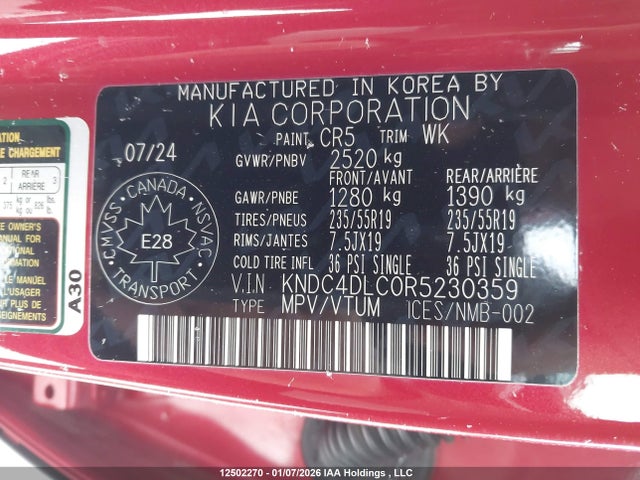 KNDC4DLC0R5230359 KIA Ev6 Land W/gt-line Pkg 1/land W/gt-line Pkg 2