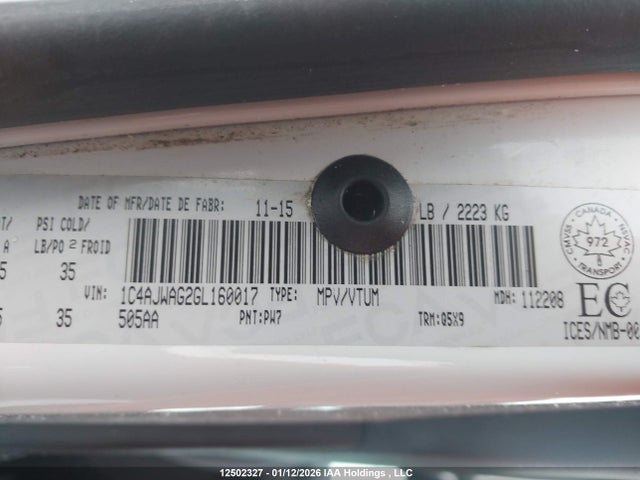 Jeep Wrangler Sport 2016 1C4AJWAG2GL160017 Image 9