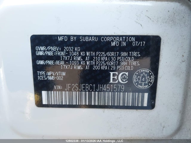 JF2SJEBC1JH451579 Subaru Forester 2.5i