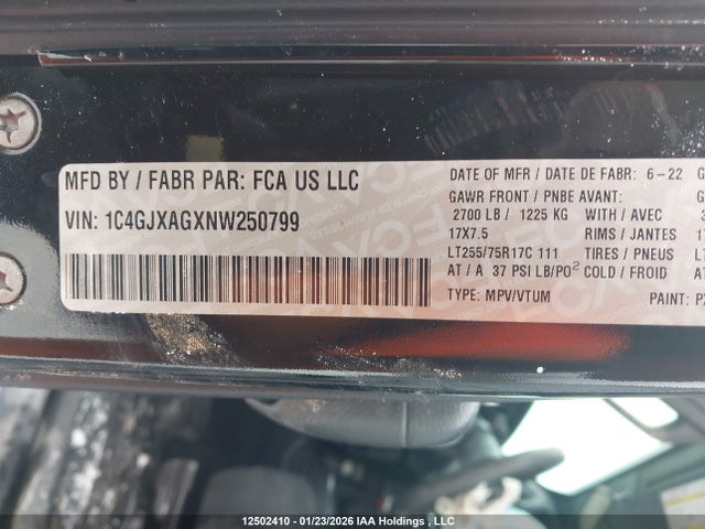 1C4GJXAGXNW250799 Jeep Wrangler Willys Sport