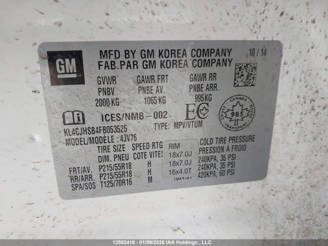 Buick Encore Premium 2015 KL4CJHSB4FB053525 Image 9