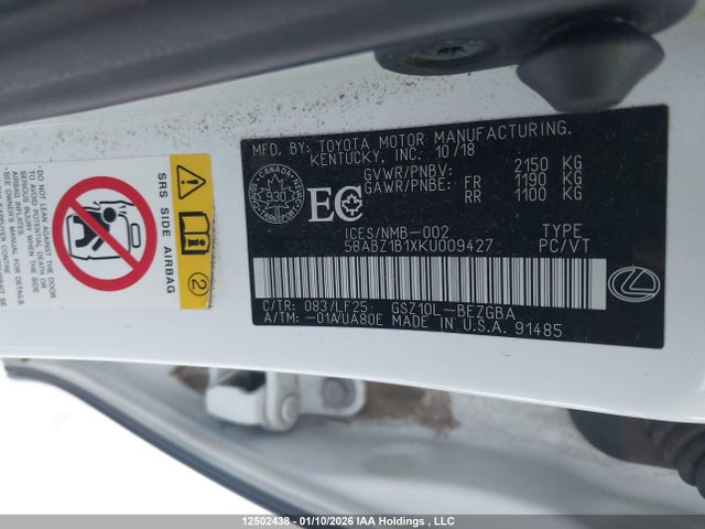 58ABZ1B1XKU009427 Lexus Es 350 Premium