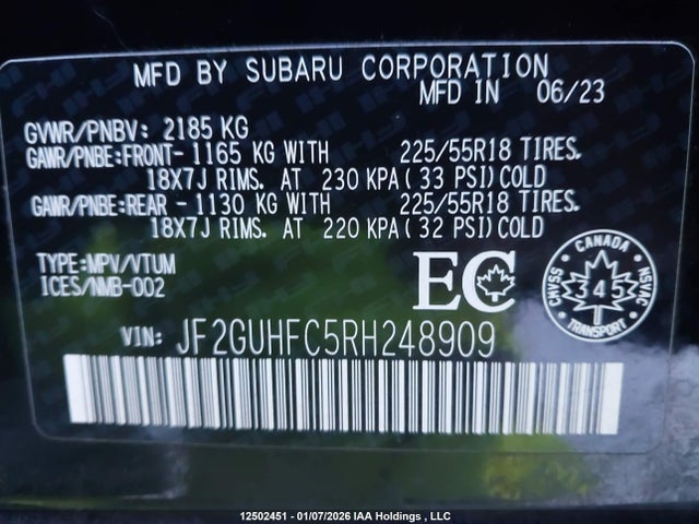 Subaru Crosstrek Onyx 2024 JF2GUHFC5RH248909 Image 19