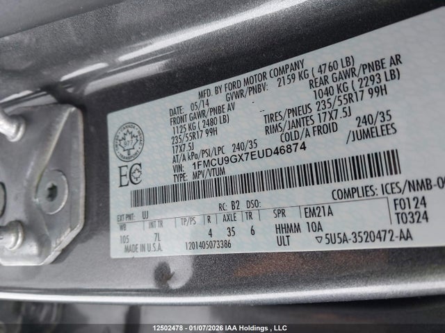 1FMCU9GX7EUD46874 Ford Escape
