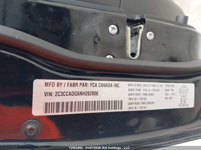 Продажа на аукционе авто 2022 Chrysler 300 Touring L, vin: 2C3CCADG6NH262808, номер лота: 12502492