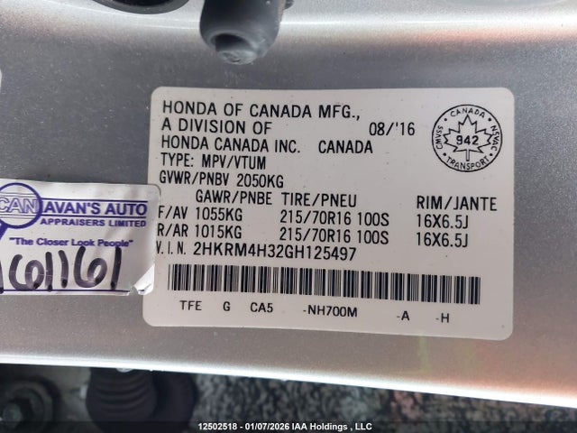 2HKRM4H32GH125497 Honda CR-V LX