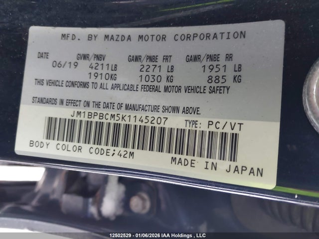JM1BPBCM5K1145207 Mazda Mazda3 Gs