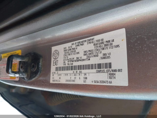 1FTFW1E50PKD91734 Ford F150 Supercrew