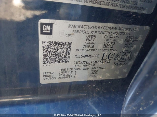 1GCUYEET5MZ131548 Chevrolet Silverado 1500 Rst