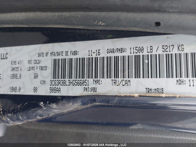 3C63R3BL3HG566051 RAM 3500 Slt