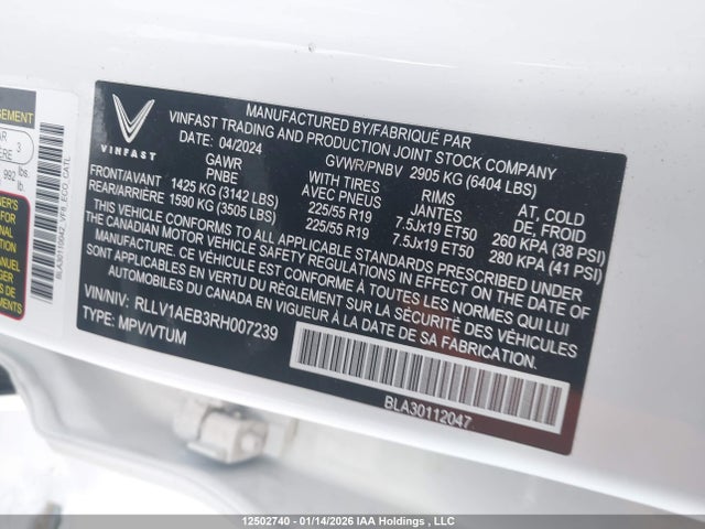 Vinfast Vf 8 Eco 2024 RLLV1AEB3RH007239 Image 9