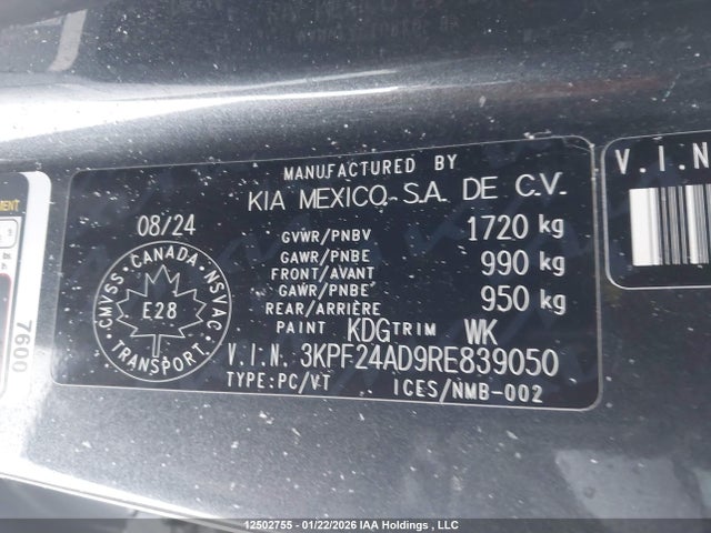 3KPF24AD9RE839050 KIA Forte Lx/lxs