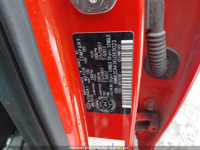 Продаж на аукціоні авто 2019 Hyundai Kona, vin: KM8K2CAA1KU363023, номер лоту: 12502836