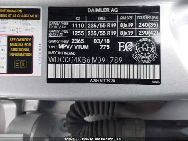 WDC0G4KB6JV091789 Mercedes-Benz Glc 300 4matic