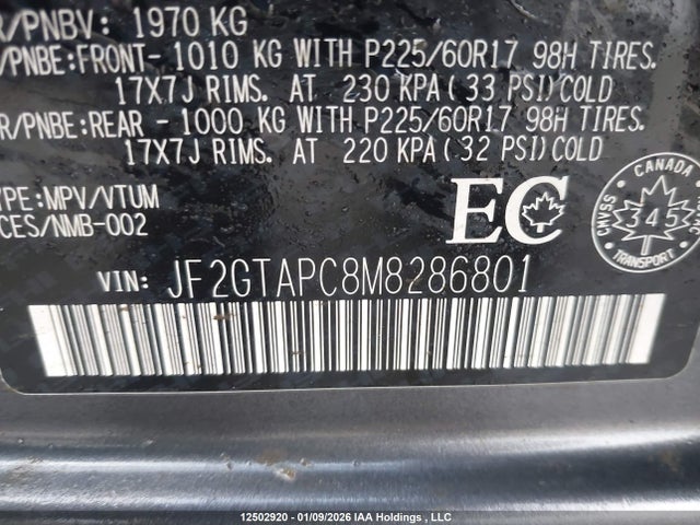 Продаж на аукціоні авто 2021 Subaru Crosstrek Touring, vin: JF2GTAPC8M8286801, номер лоту: 12502920