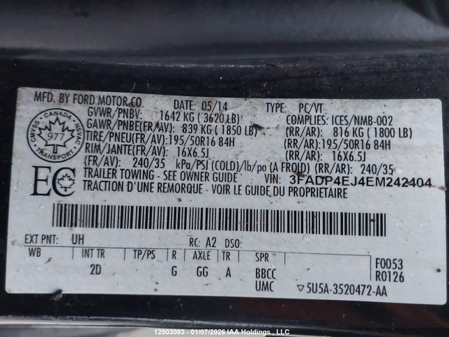 3FADP4EJ4EM242404 Ford FIESTA SE