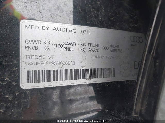 WAUHFCFL9GN006913 Audi A4 2.0t Progressiv Plus