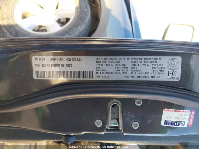 1C6RR7FG9MS519527 RAM 1500 Classic Tradesman