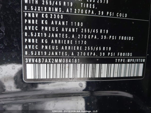 3VV4B7AX2MM084181 Volkswagen Tiguan Sel Premium R-line