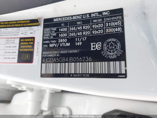4JGDA5GB4JB056236 Mercedes-Benz Gle 400 4matic