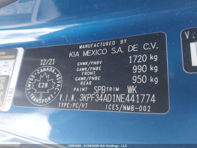KIA Forte Gt Line 2022 3KPF34AD1NE441774 Image 9