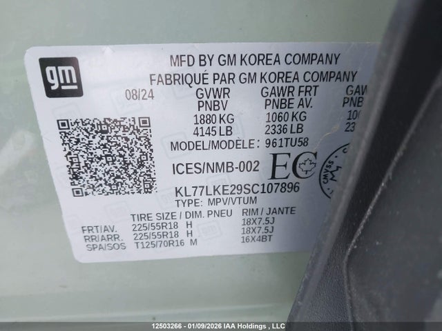KL77LKE29SC107896 Chevrolet Trax Activ Fwd
