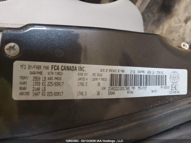 2C4RDGDG1GR317085 Dodge Grand Caravan Crew
