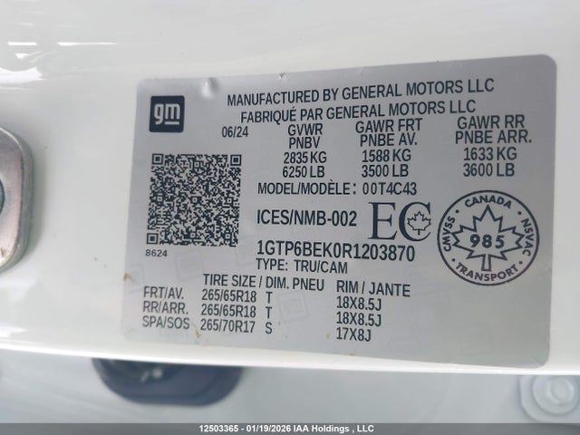 1GTP6BEK0R1203870 GMC Canyon