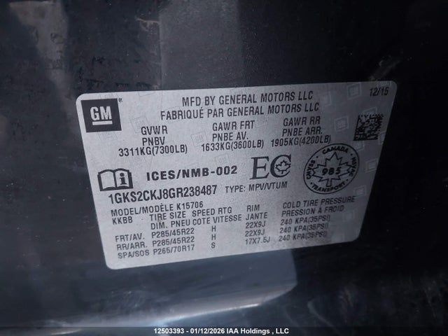 1GKS2CKJ8GR238487 GMC Yukon Denali Denali
