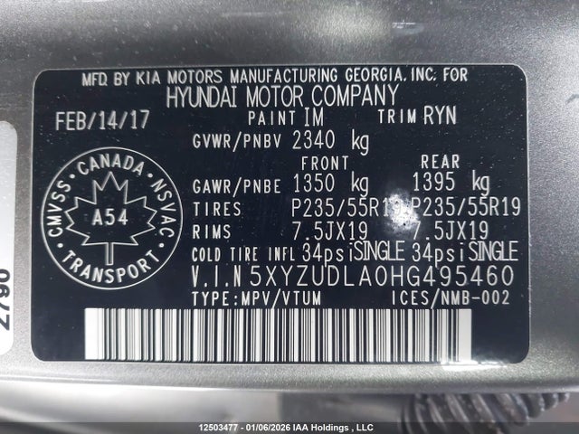 5XYZUDLA0HG495460 Hyundai Santa Fe Sport 2.0t Ultimate