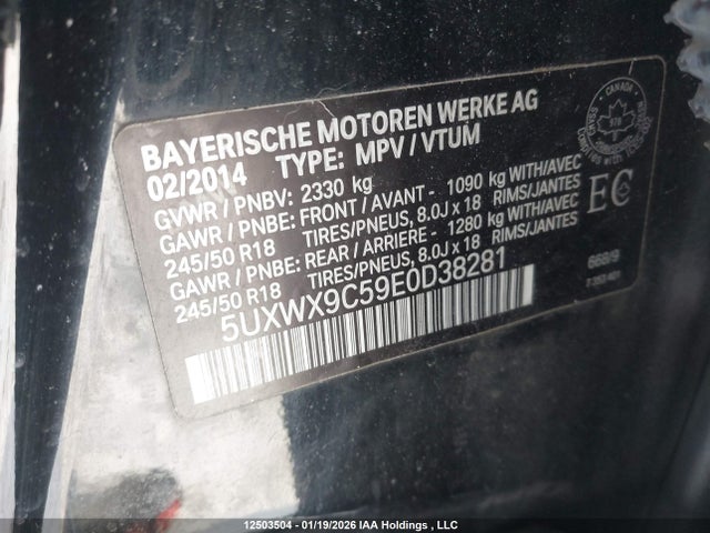 5UXWX9C59E0D38281 BMW X3 Xdrive28i