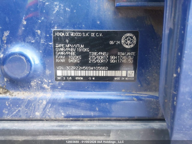 3CZRZ2H56SM105662 Honda Hr-v Sport-b
