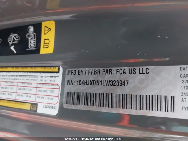 1C4HJXDN1LW328947 Jeep Wrangler Unlimited Sport