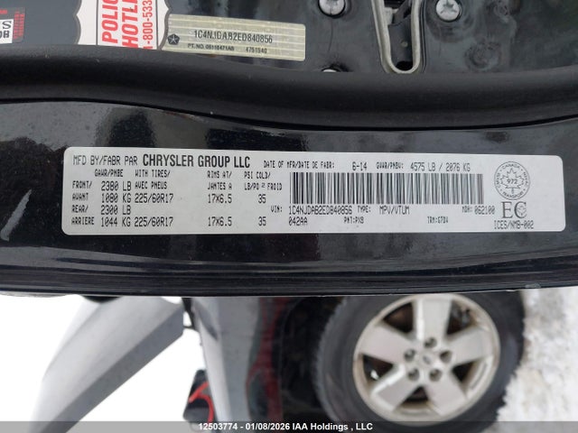 12503774 :رقم المزاد ، 1C4NJDAB2ED840856 vin ، 2014 Jeep Compass مزاد بيع