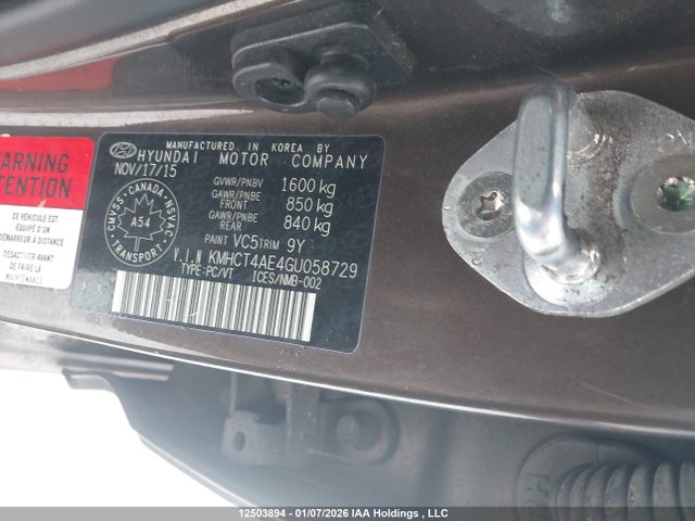 Продаж на аукціоні авто 2016 Hyundai Accent, vin: KMHCT4AE4GU058729, номер лоту: 12503894